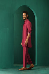 Truebrowns Men'S Purple Silk Co-Ord Set